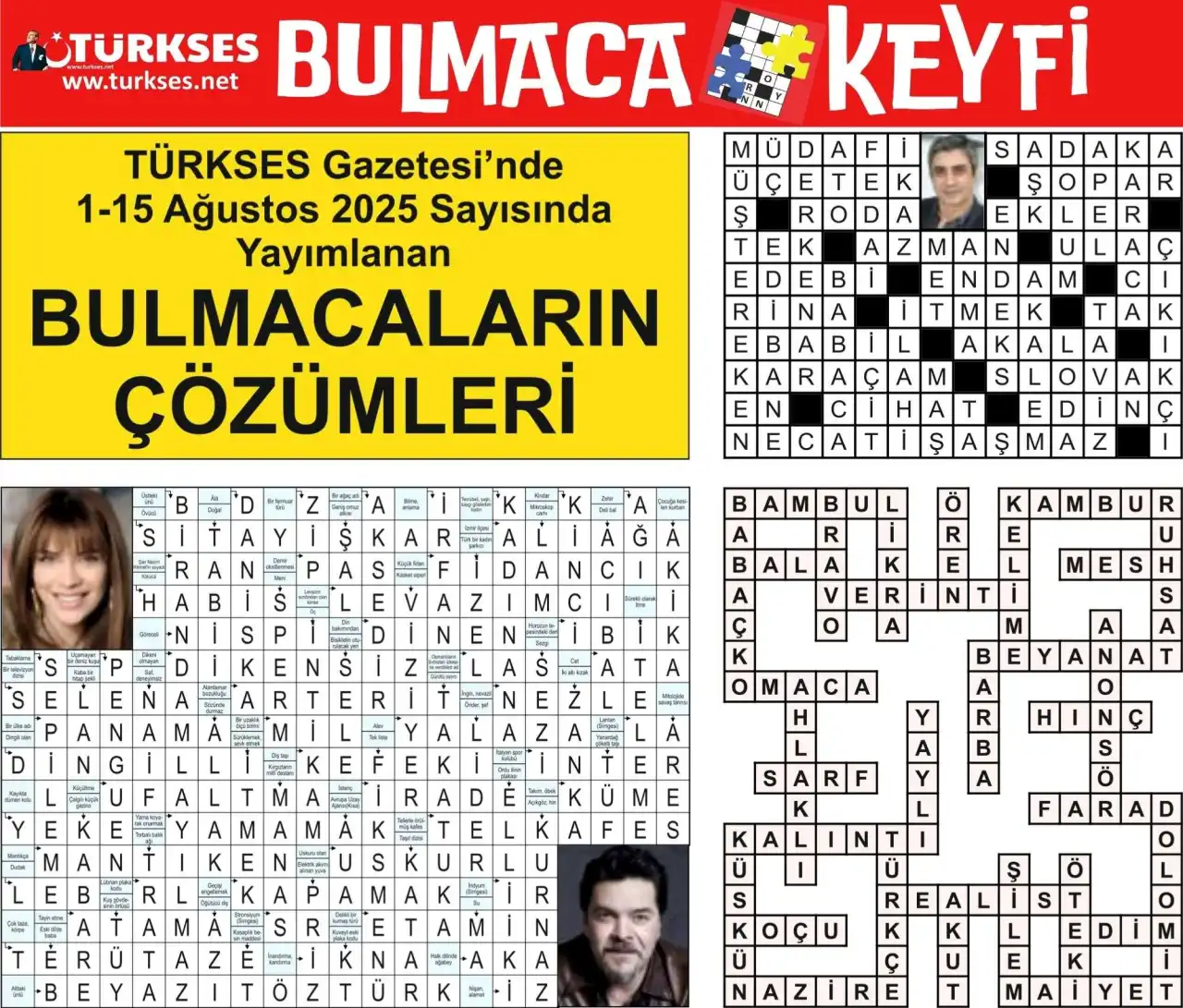 TÜRKSES GAZETESİ BULMACA SAYFASININ 1-15 AĞUSTOS 2025 TARİHLİ 7. SAYININ ÇÖZÜMLERİ galerisinin önkapak görseli