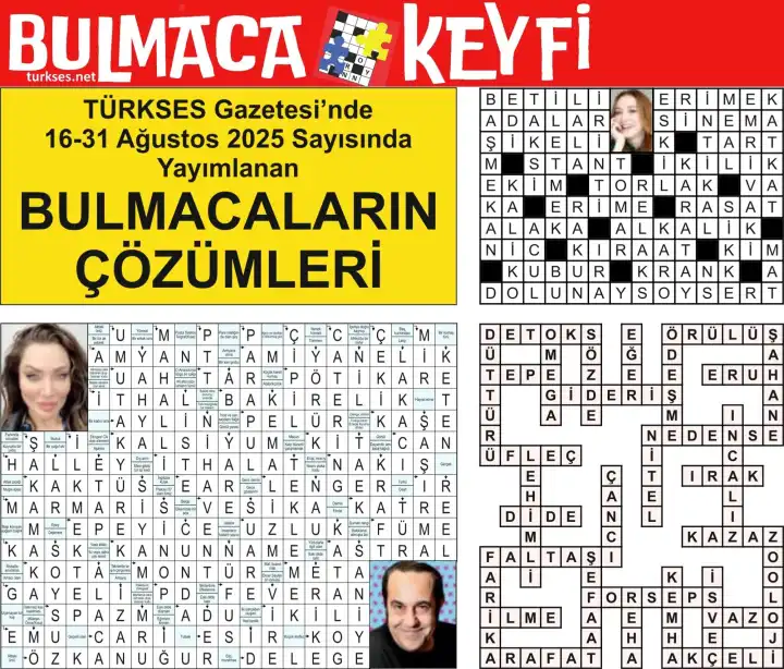 TÜRKSES GAZETESİ BULMACA SAYFASININ 16-31 AĞUSTOS 2025 TARİHLİ 8. SAYININ ÇÖZÜMLERİ galerisinin resimleri