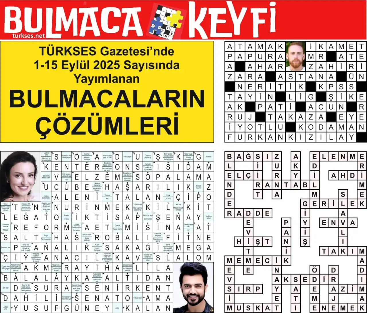 TÜRKSES GAZETESİ BULMACA SAYFASININ 1-15 EYLÜL 2025 TARİHLİ 9. SAYININ ÇÖZÜMLERİ galerisinin önkapak görseli