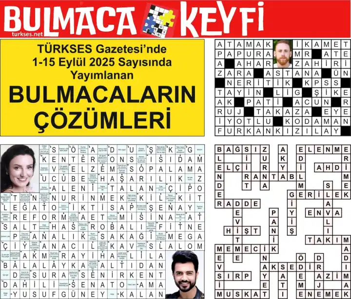TÜRKSES GAZETESİ BULMACA SAYFASININ 1-15 EYLÜL 2025 TARİHLİ 9. SAYININ ÇÖZÜMLERİ galerisinin resimleri