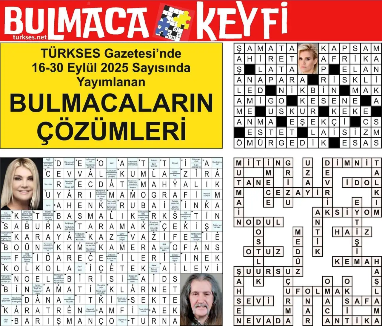 TÜRKSES GAZETESİ BULMACA SAYFASININ 16-30 EYLÜL 2025 TARİHLİ 10. SAYININ ÇÖZÜMLERİ galerisinin önkapak görseli