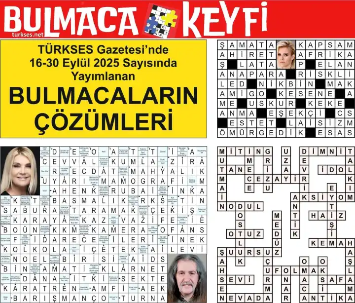 TÜRKSES GAZETESİ BULMACA SAYFASININ 16-30 EYLÜL 2025 TARİHLİ 10. SAYININ ÇÖZÜMLERİ galerisinin resimleri