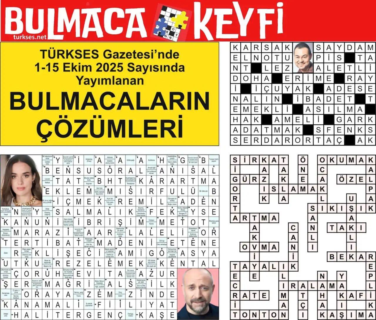 TÜRKSES GAZETESİ BULMACA SAYFASININ 1-15 EKİM 2025 TARİHLİ 11. SAYININ ÇÖZÜMLERİ