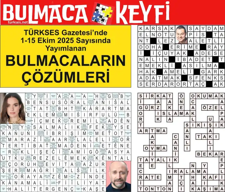 TÜRKSES GAZETESİ BULMACA SAYFASININ 1-15 EKİM 2025 TARİHLİ 12. SAYININ ÇÖZÜMLERİ galerisinin resimleri