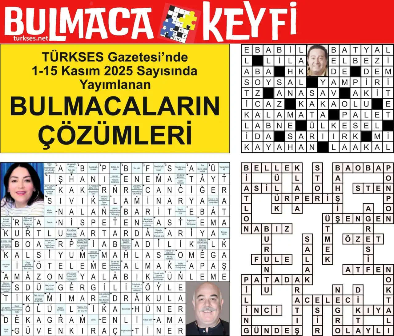 TÜRKSES GAZETESİ BULMACA SAYFASININ 1-15 KASIM 2025 TARİHLİ 13. SAYININ ÇÖZÜMLERİ  galerisinin önkapak görseli
