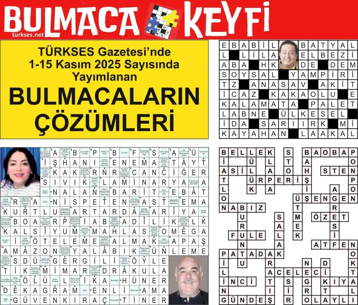 TÜRKSES GAZETESİ BULMACA SAYFASININ 1-15 KASIM 2025 TARİHLİ 13. SAYININ ÇÖZÜMLERİ  galerisinin resimleri