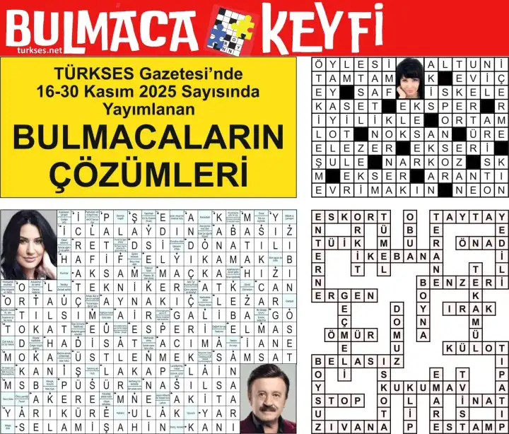 TÜRKSES GAZETESİ BULMACA SAYFASININ 16-30 KASIM 2025 TARİHLİ 13. SAYININ ÇÖZÜMLERİ  galerisinin resimleri
